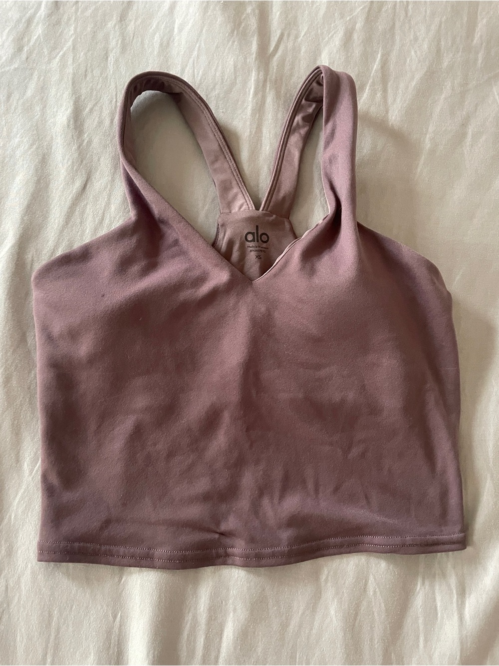 ALO Yoga Mauve V-Neck Cropped Tank